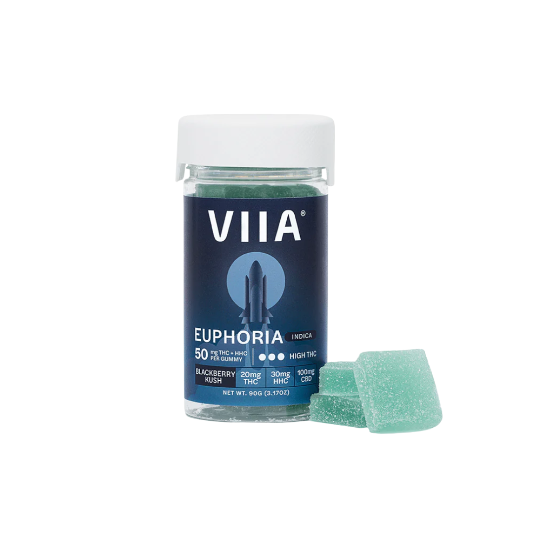 VIIA | Euphoria | THC + HHC | 50mg / 12 Count/Blackberry Kush